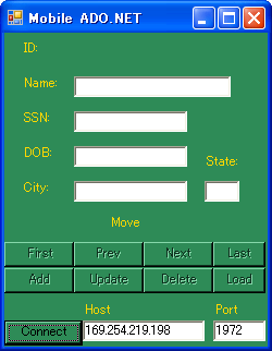 サンプルmobiledeviceの実行画面 サンプルmobiledeviceの実行画面