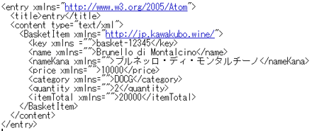 図2:サンプルにおけるAtomのentry要素