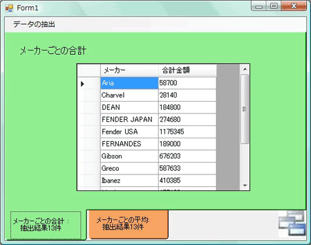 実行結果をタブページで表示する